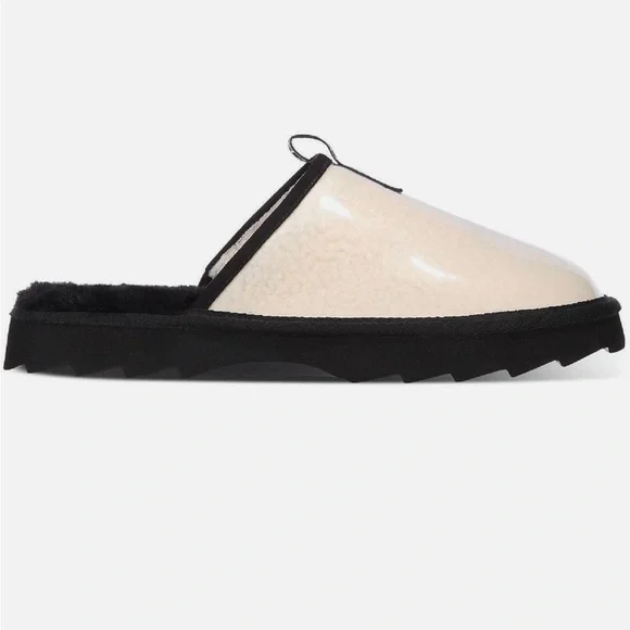 Wild Pair Portiaa Faux Fur Ivory/Black Slip On Slide Slipper Women’s Sz 6 NWB - Picture 2 of 3